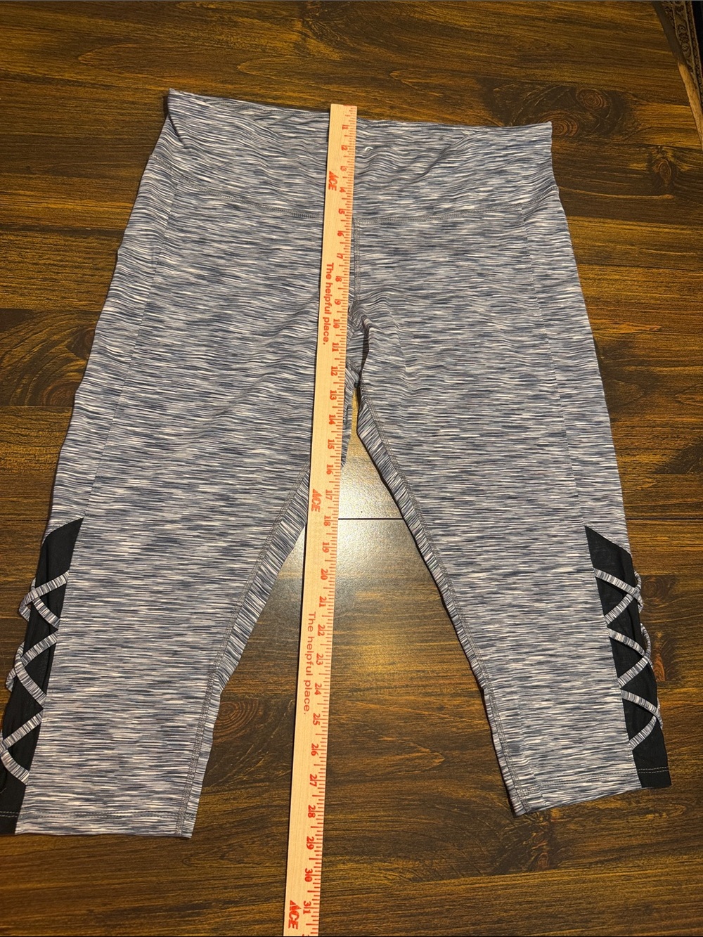 Champion C9 Women’s Heather Gray Active Capri Leggings with Side Lace XXL